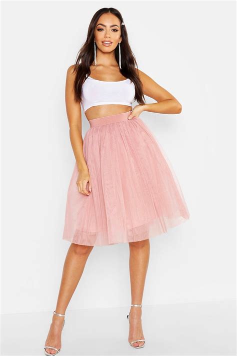 knee length tulle midi skirt boohoo tulle midi skirt pink tulle