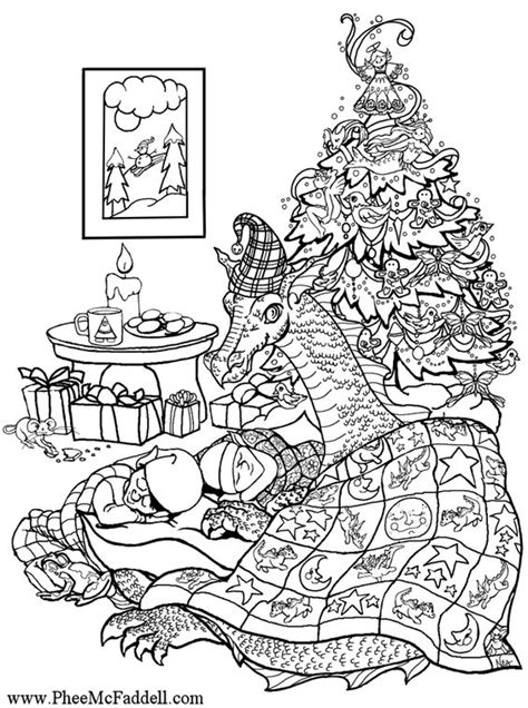 christmas dragon coloring page coloring pages pinterest trees