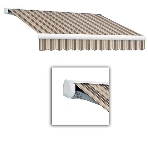 awnings   box  ft classic manually retractable awning   projection  cocoa