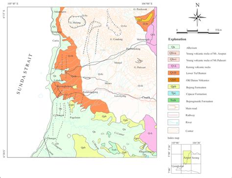 geological map  labuhan area anyer banten province
