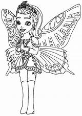 Coloring Pages Butterfly Princess Mermaid Printable sketch template
