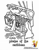 Coloring Caribbean Pirates Pages Treasure Chest Book Library Clipart sketch template