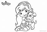 Strawberry Shortcake Coloring Pages Drawing Line Printable Kids Color sketch template
