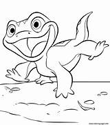 Reine Neiges Bruni Coloriage Lizard Imprimer Olaf sketch template