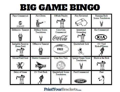 super bowl bingo sheets printable super bowl bingo bingo printable