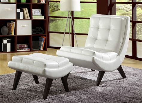 white modern accent chairs   living room