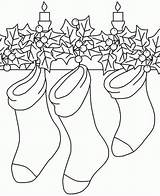 Stocking Colouring sketch template