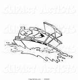 Pontoon Outline Boat Leishman Ron Character Cartoon Toonaday Vector Clipart Copyright sketch template