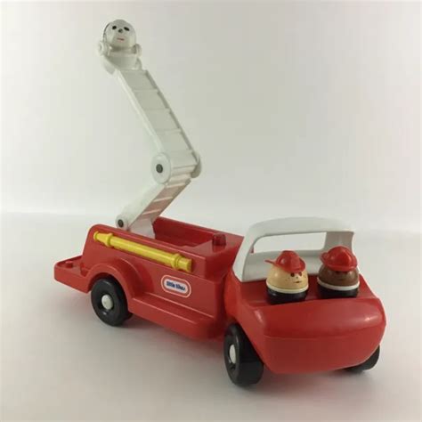 tikes toddle tots fire truck push  vehicle figures vintage