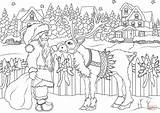 Santa Claus Kerstman Kleurplaat Rendier Supercoloring Sleigh Kleurplaten Kerstmis Kerst Weihnachtsmann sketch template