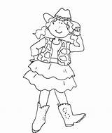 Cowgirl Coloring Pages Cowboy Howdy Getcolorings Getdrawings Hat Drawing Color sketch template