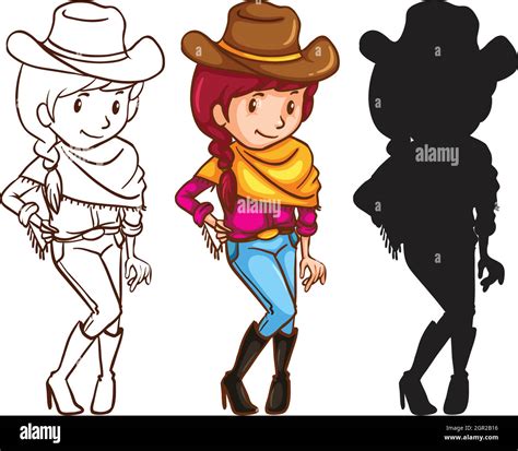 cowgirl stock vector images alamy