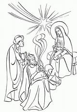 Coloring Pages Epiphany Epiphanie Magi Adoration Wise Three Du Des Mages Visit Colouring Kings Men Marie Sheets Colour Christmas Adult sketch template