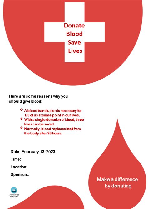 gratis blood donation poster