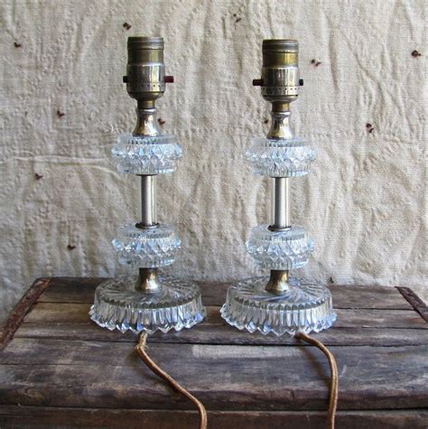 Crystal Clear Pair Of Vintage Glass Table By Mousetrapvintage