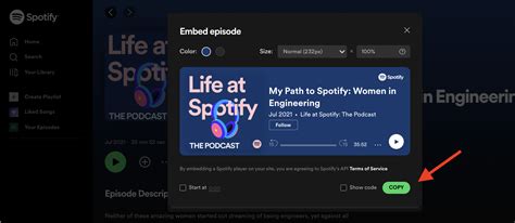 creating  embed spotify  developers