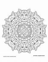 Coloring Pages Fox Foxes Mandala Fanciful Haven Adult Creative Flowers sketch template