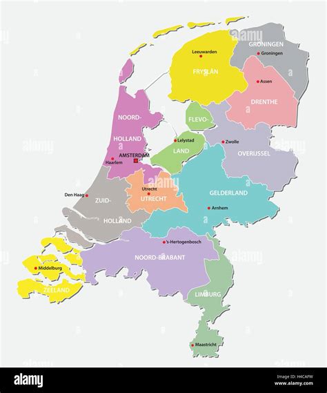 netherlands administrative map stock vector image art alamy