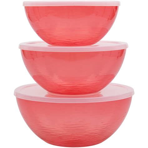 mainstays lidded bowl set  lids   bowls red walmartcom