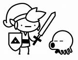 Zelda Coloring Games Legend sketch template