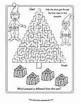 Christmas Printable Pages Coloring Sheets Kids Maze Tree Mazes Activity Activities Town Puzzles Colouring Worksheets Color Printables Print Easy Hidden sketch template