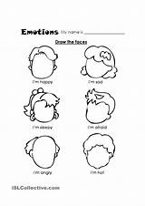 Emotions Feelings Kindergarten Esl Expressions Tracing Teach Ingles Islcollective Adjectives Describe Fiar sketch template