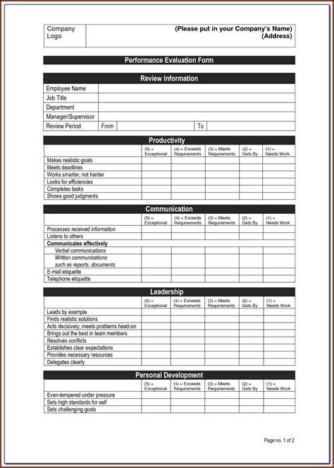 employee evaluation sample answers template  resume examples