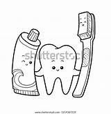 Toothbrush Tooth Toothpaste sketch template