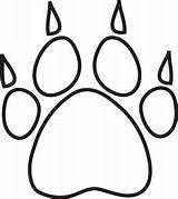 Paw Print Outline Clipart Dog Clip Template Footprint Bobcat Prints Printable Wolf Cougar Lion Animal Claws Tiger Bear Coloring Bulldog sketch template