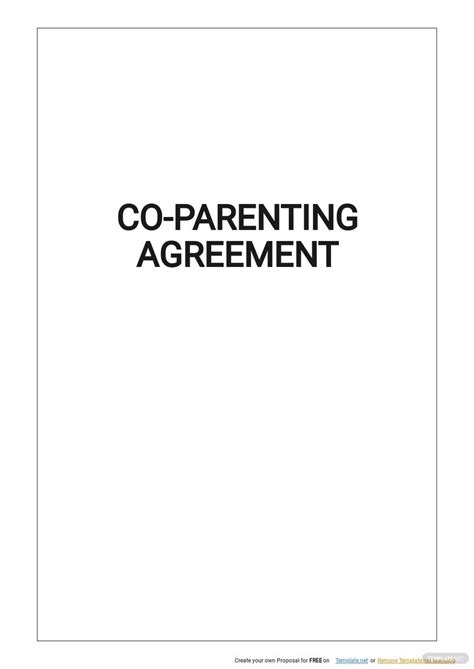 parenting agreement template google docs word apple pages