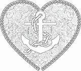 Coloring Anchor Pages Adult Nautical Adults Printable Anchors Colouring Heart Crafts Print Getcolorings Color Books sketch template