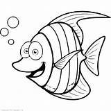 Fish Coloring Pages Cartoon Cute Tropical Printable Getcolorings Color Clipartmag sketch template