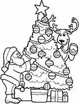 Coloring Christmas Pages Tree Santa Sheets Printable Claus Crayola Kids Color Reindeer Trees Middle School Deer Father Activity Decorating Print sketch template