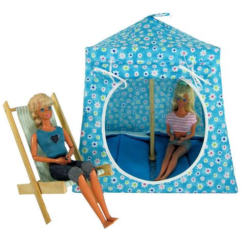 toy pop up tent sleeping bags aqua flower print fabric barbie furniture dockor