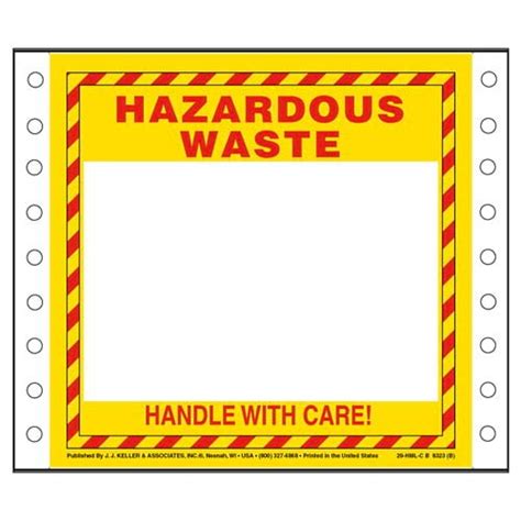 hazardous waste label template printable templates