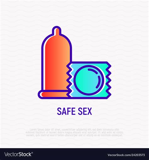 Condom Safe Sex Thin Line Icon Royalty Free Vector Image