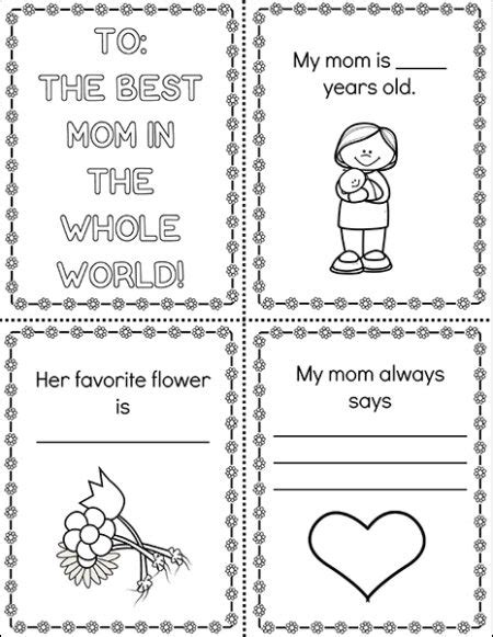 mothers day printable mini book  kids
