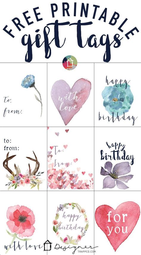printable gift tags  birthdays designertrappedcom birthday