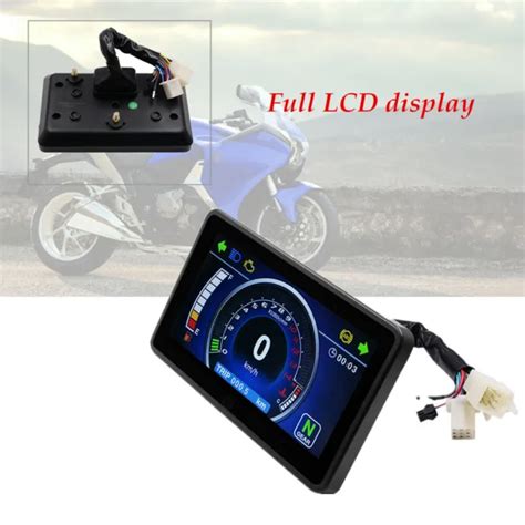 motorcycle full lcd screen speedometer digital odometer universal cy harness eur