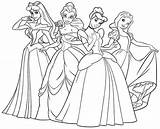 Coloring Disney Pages Princesses Princess Colouring Printable Clipart Clip Library sketch template