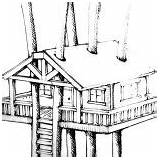Coloring Treehouse Birds Awesome sketch template