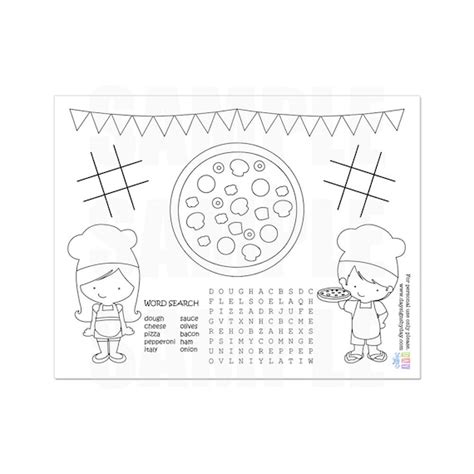 sale printable pizza party activity page instant