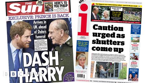 newspaper headlines harry arrives  uk  shutters