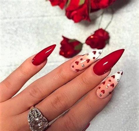 red  hearts nail art idea nail designs valentines stiletto nails designs