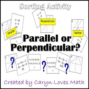 parallel perpendicular  intersecting lines sorting activity