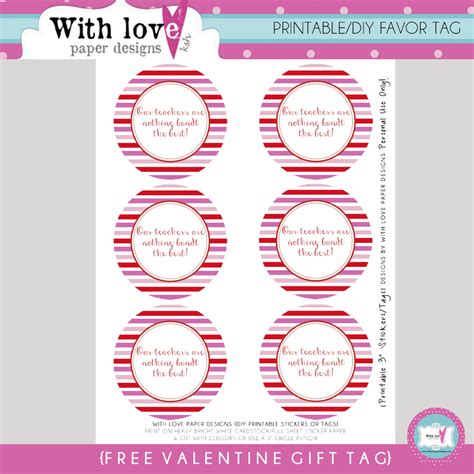 love paper design  valentine gift tag  teacher gift