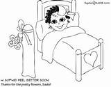 Coloring Sick Feel Better Bed Soon Friends Tags sketch template