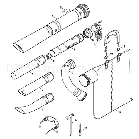 stihl sh  blow vac shc  parts diagram nozzle