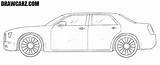 Chrysler 300c Draw Drawing Drawcarz Car sketch template