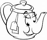 Teapot Coloring Pages Tea Pot Kids Printable Cute Cartoon Kettle Clipart Activity Pdf Print Weebly Clipartmag sketch template
